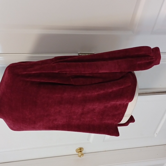 OVS drop shoulder medium maroon burgundy bishop balloon lantern sleeve sweater - Picture 9 of 16